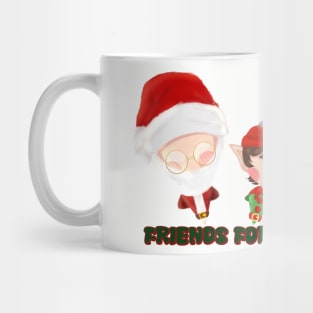 Elf and Santa Claus friends forever Mug